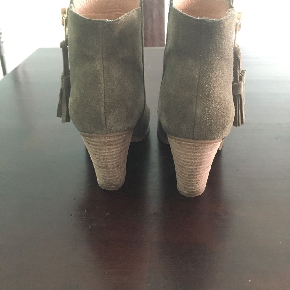 Aldo Olive Suede Tasseled Booties Size 7 - Picture 6 of 7